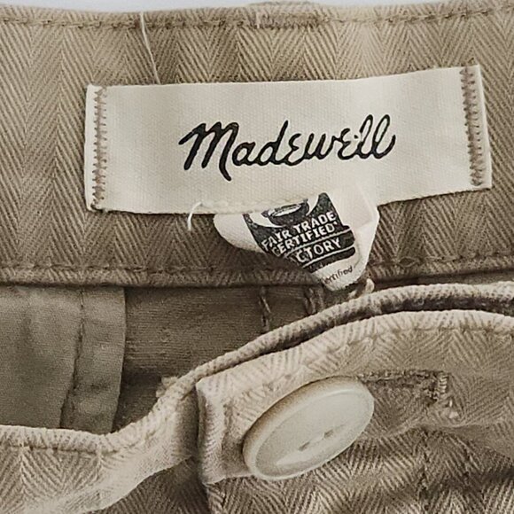 Madewell 90's straight Cargo Women's Pants Size 31 Khaki Pockets High Rise - Picture 7 of 9